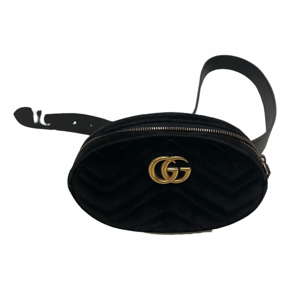 Gucci GG Marmont Black Velvet Belt Bag